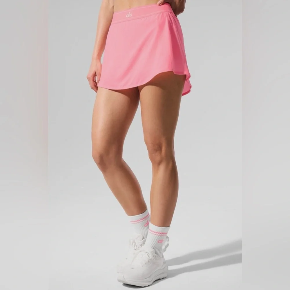 Alo - Match Point Tennis Skirt Skort (Neon Bubblegum) - Picture 7 of 7